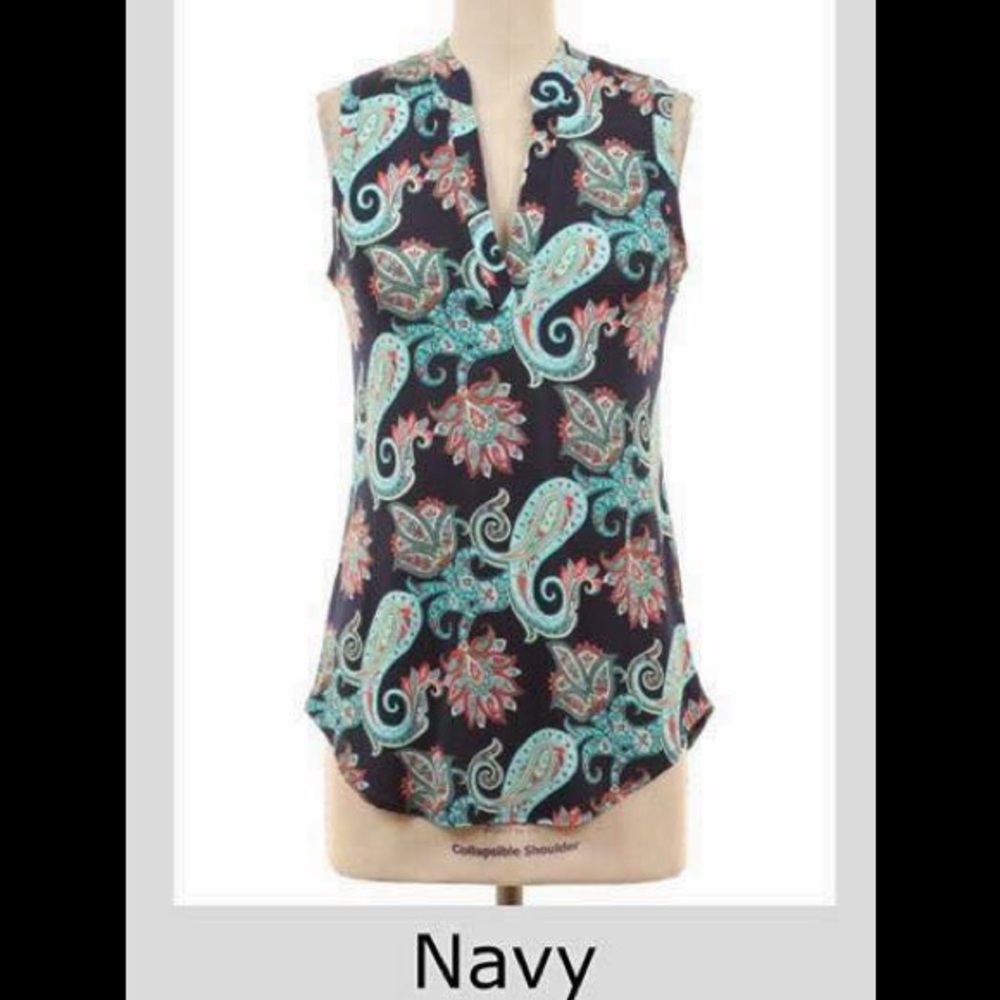 🚨SALE! LAST ONE! Medium (6/8) 💙 paisley print v-neck top